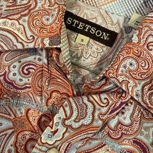 Stetson men’s pearl snap shirt size S